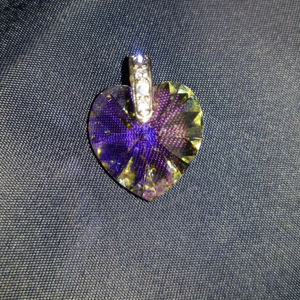Crystal heart necklace charm